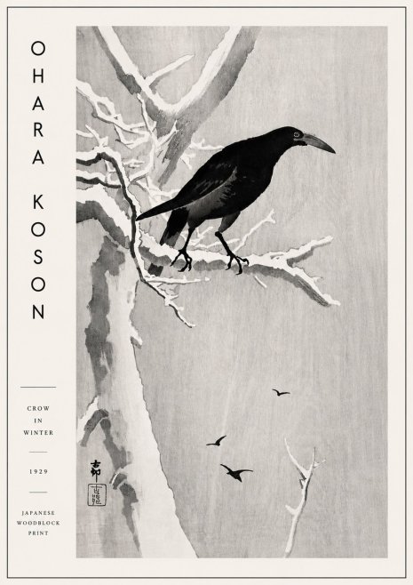 Ohara Koson Crow in Winter I No4 - Juliste