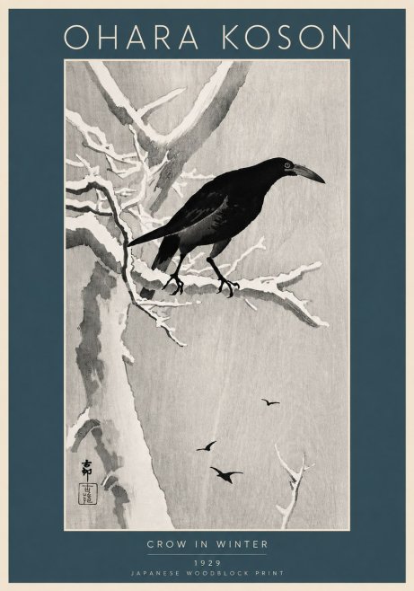 Ohara Koson Crow in Winter I No6 - Juliste