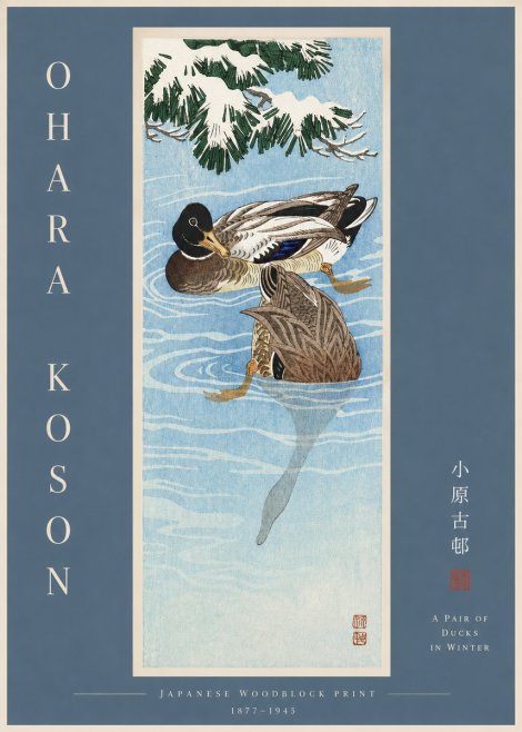 Ohara Koson A Pair of Ducks in Winter No2 - Juliste