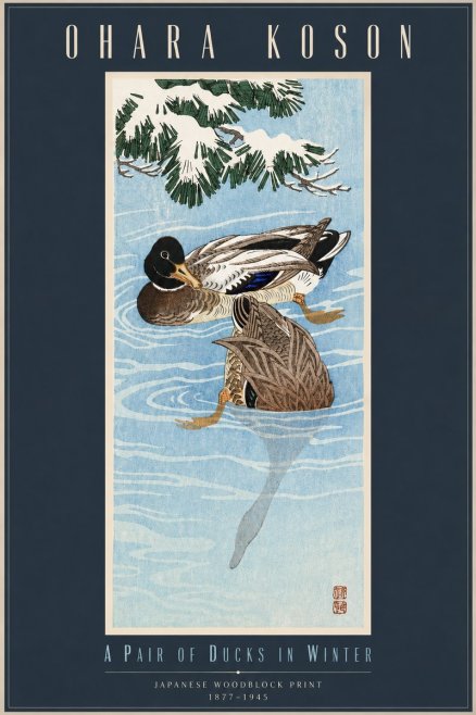 Ohara Koson A Pair of Ducks in Winter No5 - Juliste