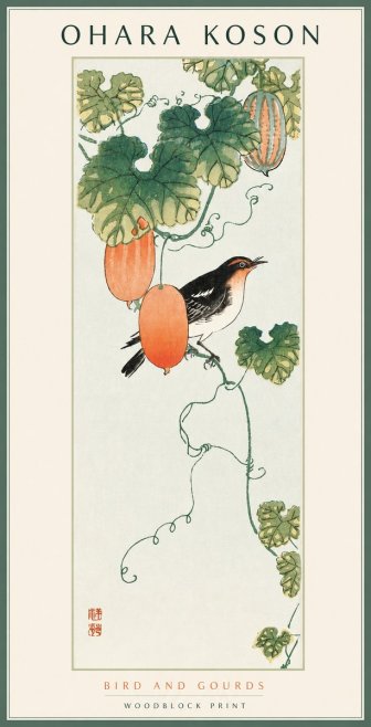 Ohara Koson Bird and Gourds No2 - Juliste