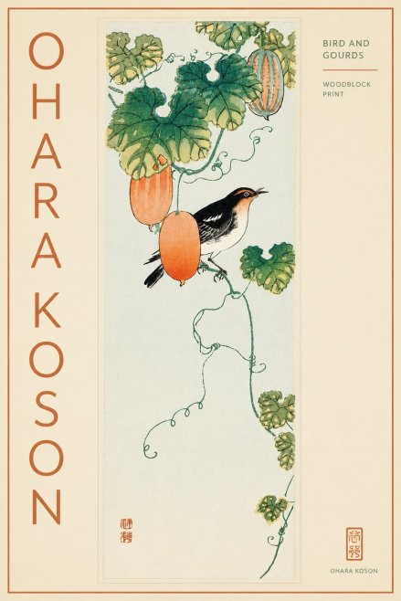 Ohara Koson Bird and Gourds No3 - Juliste