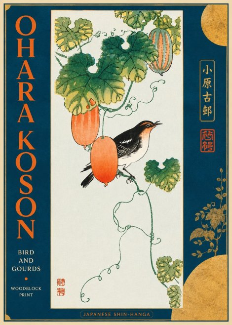 Ohara Koson Bird and Gourds No4 - Juliste