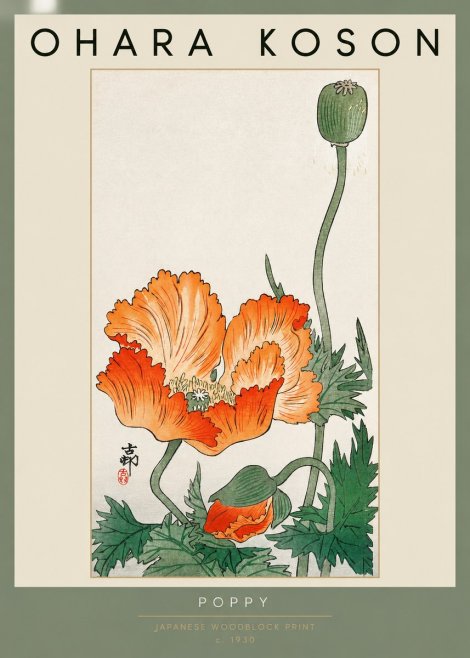Ohara Koson Poppy No2 - Juliste