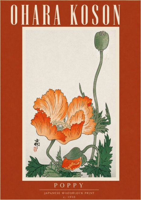 Ohara Koson Poppy No4 - Juliste