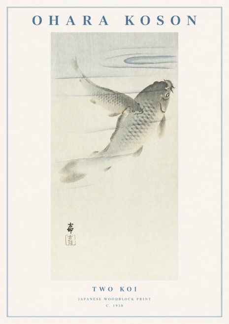Ohara Koson Two Koi I No1 - Juliste