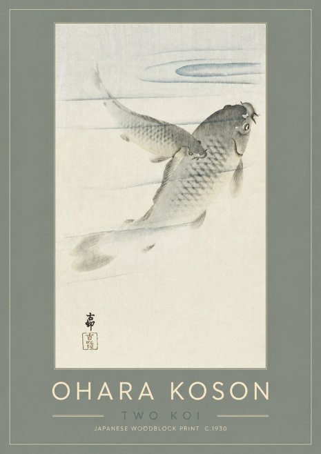 Ohara Koson Two Koi I No2 - Juliste