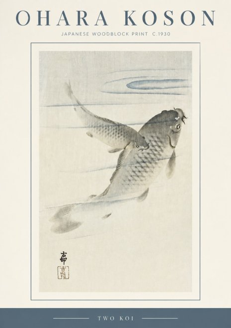 Ohara Koson Two Koi I No3 - Juliste