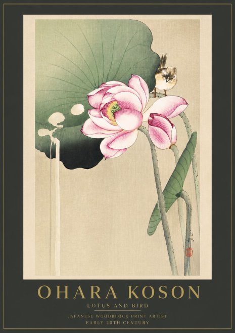 Ohara Koson Lotus and Bird No6 - Juliste