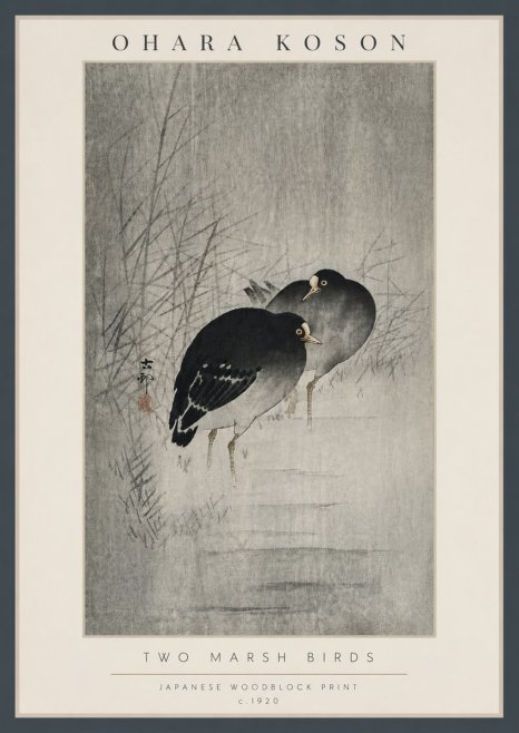 Ohara Koson Two Marsh Birds No6 - Juliste
