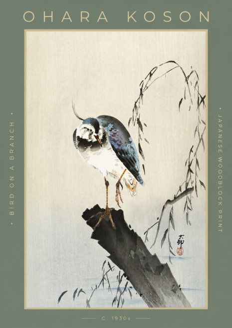 Ohara Koson Bird on a Branch III No2 - Juliste
