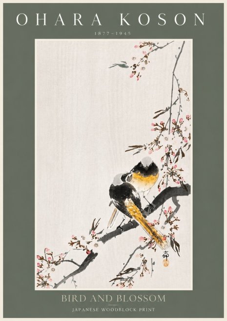 Ohara Koson Bird and Blossom No3 - Juliste
