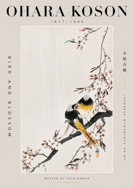 Ohara Koson Bird and Blossom No5 - Juliste