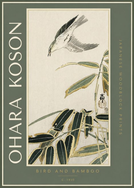 Ohara Koson Bird and Bamboo No2 - Juliste