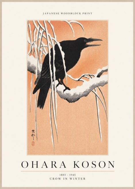 Ohara Koson Crow in Winter II No1 - Juliste