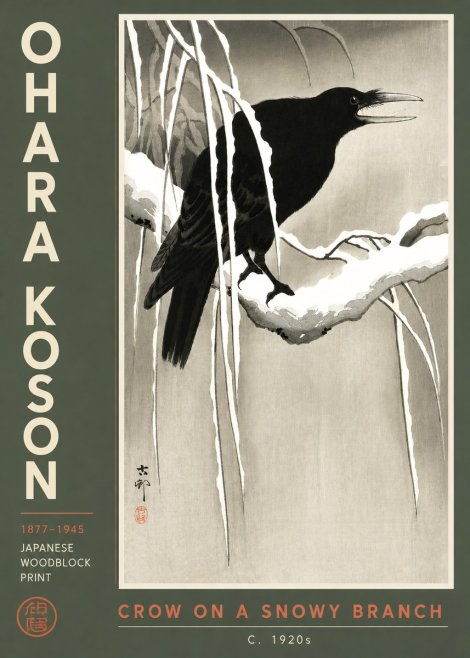 Ohara Koson Crow on a Snowy Branch III No3 - Juliste