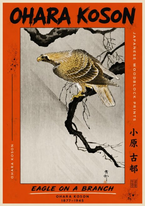Ohara Koson Eagle on a Branch II No4 - Juliste