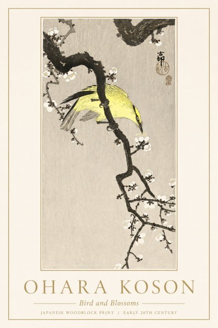 Ohara Koson Bird and Blossoms No1 - Juliste