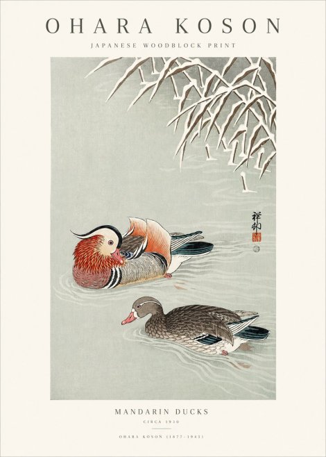 Ohara Koson Mandarin Ducks No1 - Juliste