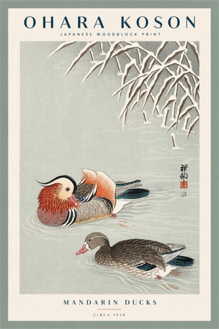 Ohara Koson Mandarin Ducks No2 - Juliste