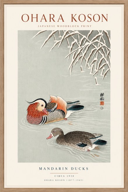 Ohara Koson Mandarin Ducks No6 - Juliste