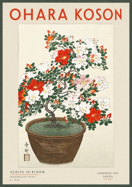 Ohara Koson Azalea in Bloom No2 - Juliste
