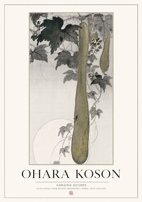 Ohara Koson Hanging Gourds No1 - Juliste