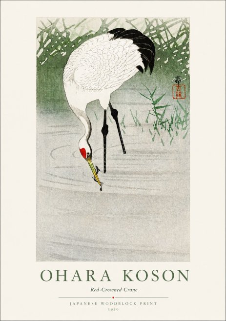 Ohara Koson Red-crowned Crane No1 - Juliste