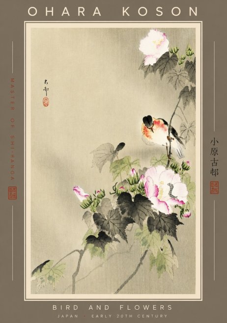 Ohara Koson Bird and Flowers No3 - Juliste