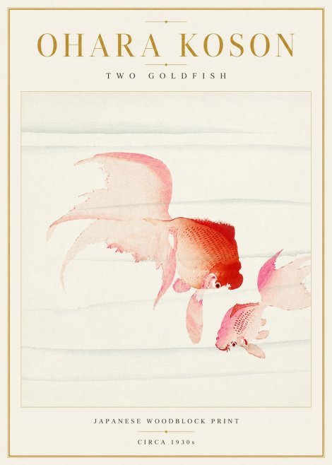 Ohara Koson Two Goldfish No3 - Juliste