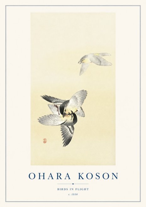 Ohara Koson Birds in Flight No1 - Juliste