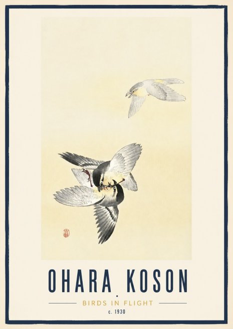 Ohara Koson Birds in Flight No3 - Juliste