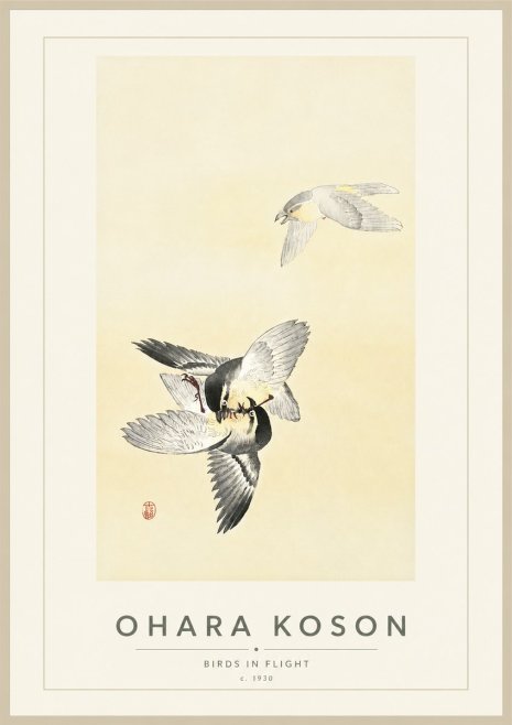 Ohara Koson Birds in Flight No4 - Juliste