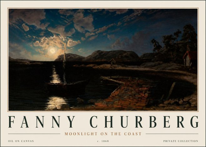 Fanny Churberg Moonlight on the Coast No4 - Juliste