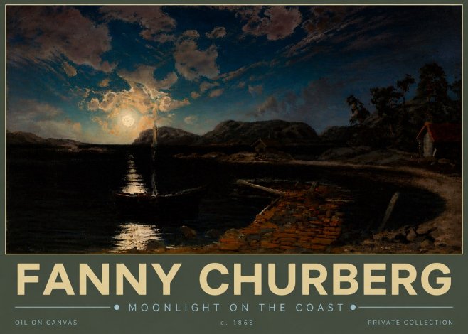 Fanny Churberg Moonlight on the Coast No5 - Juliste