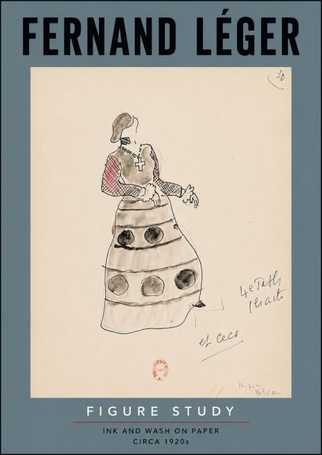 Fernand Léger Costume Design for Le Patin No3 - Juliste