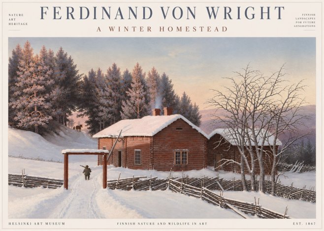Ferdinand von Wright Winter at the Forest Edge No6 - Juliste