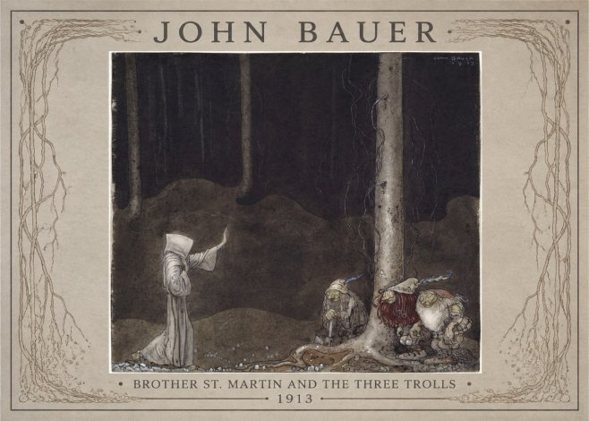 John Bauer Brother St. Martin and the Three Trolls No1 - Juliste