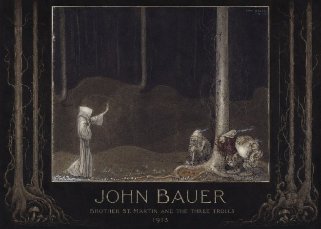 John Bauer Brother St. Martin and the Three Trolls No2 - Juliste