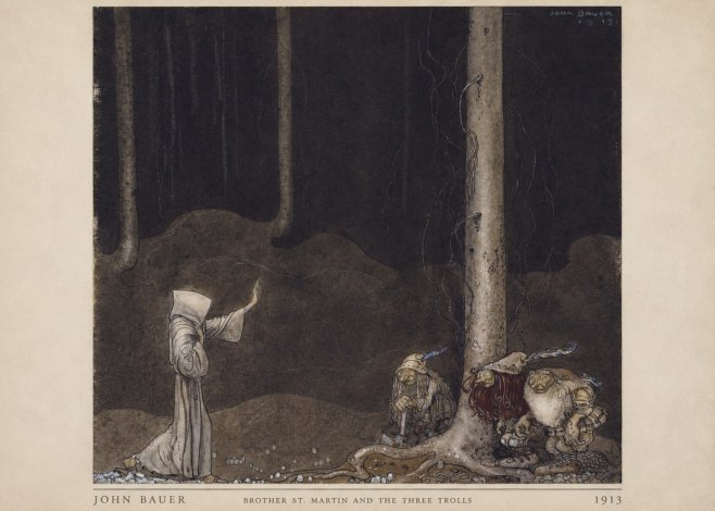 John Bauer Brother St. Martin and the Three Trolls No4 - Juliste