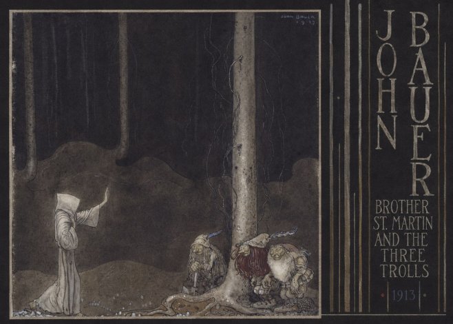 John Bauer Brother St. Martin and the Three Trolls No6 - Juliste