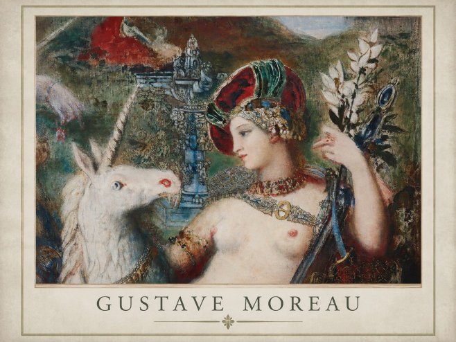 Gustave Moreau The Unicorns I No1 - Juliste