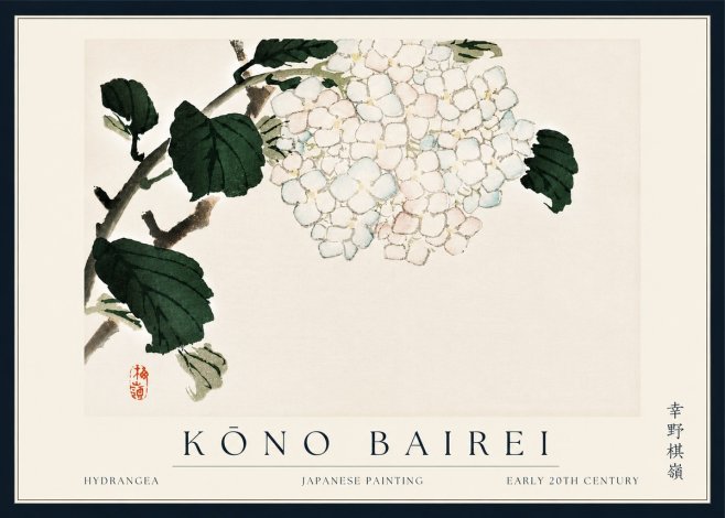 Kōno Bairei Hydrangea No5 - Juliste