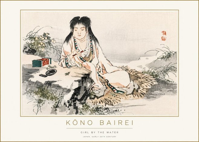 Kōno Bairei Girl by the Water No3 - Juliste