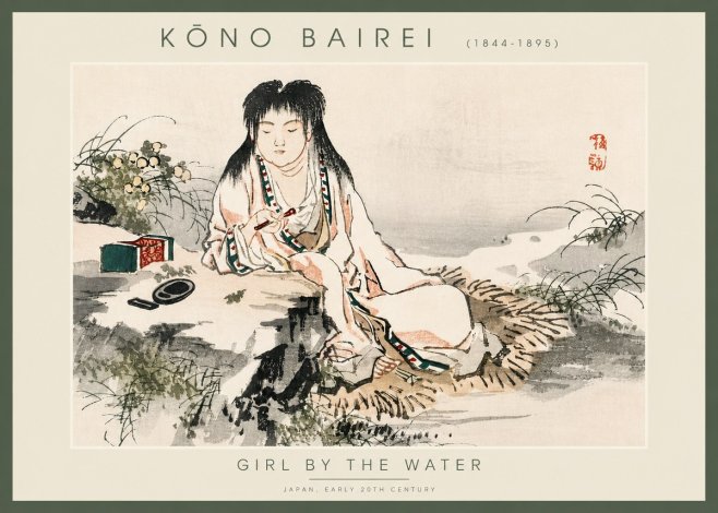 Kōno Bairei Girl by the Water No4 - Juliste