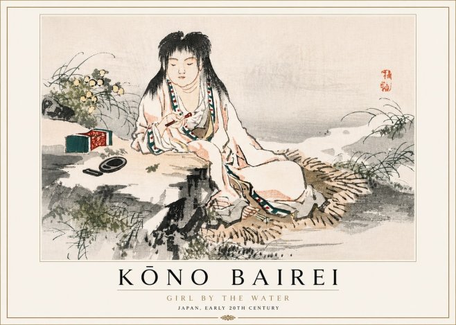 Kōno Bairei Girl by the Water No5 - Juliste