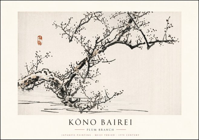 Kōno Bairei Plum Branch No1 - Juliste