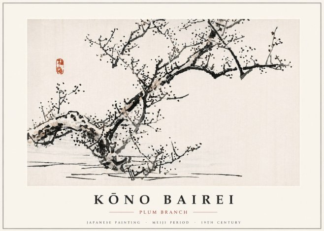 Kōno Bairei Plum Branch No6 - Juliste