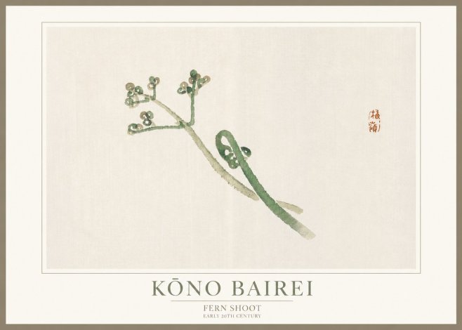 Kōno Bairei Fern Shoot No3 - Juliste