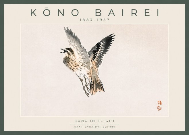 Kōno Bairei Song in Flight No4 - Juliste